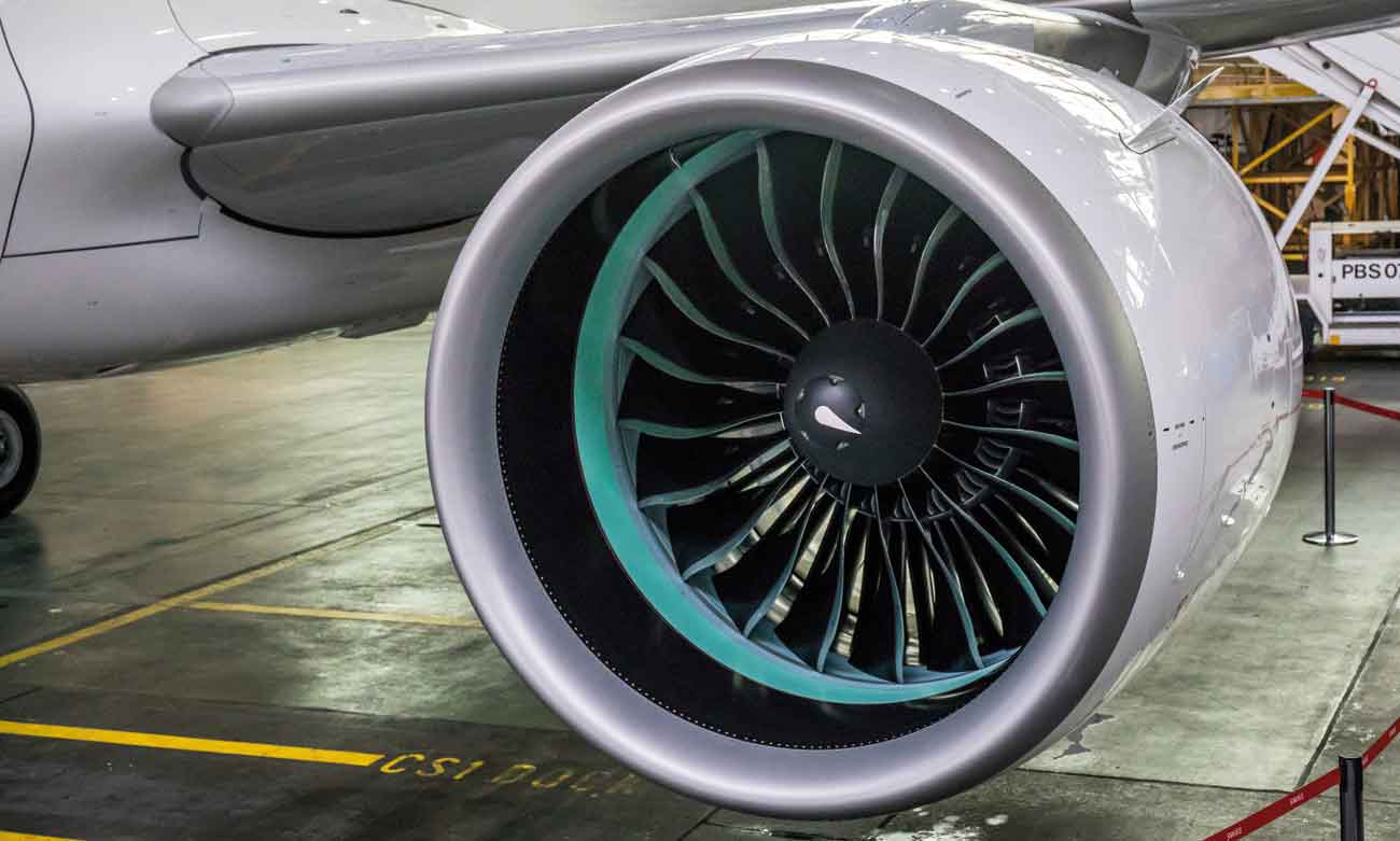 Close up of Aircraft Nacelle and engine