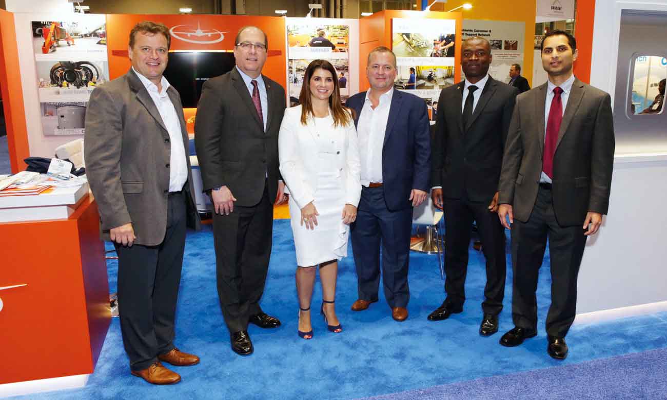 Dedienne Aerospace and Pratt&Whitney during MRO USA 2018 for GTF agreement