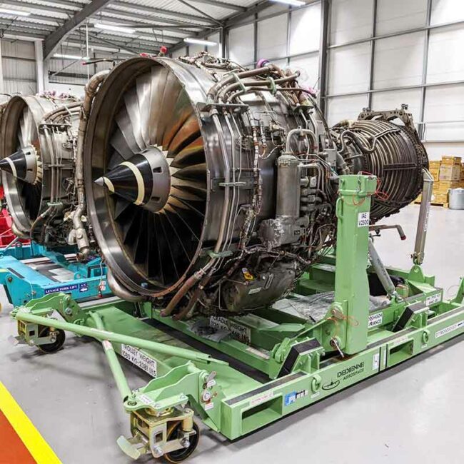 V2500 engine with Dedienne Aerospace v2500 engine stand