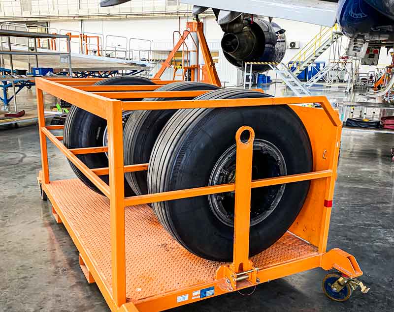 GSE Wheels container in a workshop